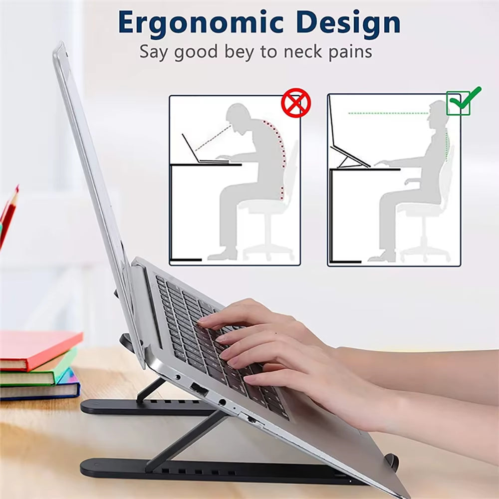 Adjustable Foldable Laptop Stand - Ergonomic Portable Notebook Support Base for MacBook Air and Pro Accessories