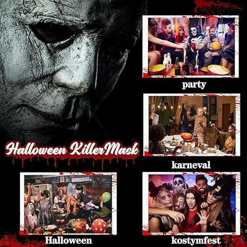 Michael Myers Mask, Halloween Horror Masquerade Men'S & Women'S Cosplay Party Mask, Bloody Michael Myers & Scary Skull Adult Costume Scary Cosplay the Terrifying Atmosphere Is at Its Peak