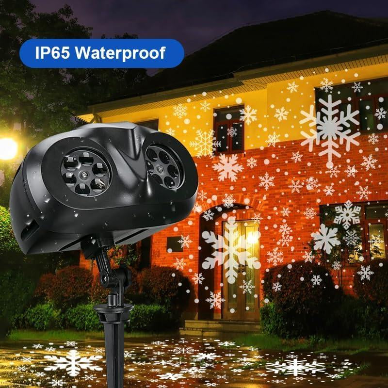 Vansmago 2024 Upgraded Dual-Head Outdoor Snowflake Projector Light, IP65 Waterproof, 180 Rotation, Large Scale Projection, Best Christmas Light Porjector for outside Yard and House