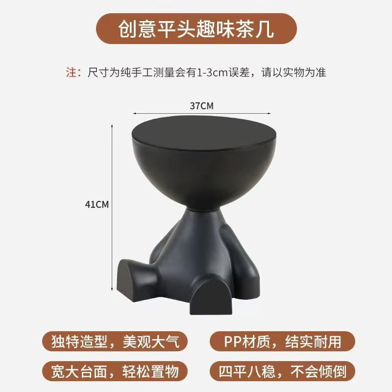 Light Luxury Cartoon-Inspired Sofa Edge Table - Creative Flat-Top Coffee Table for Small Spaces - Plastic Side Table Furniture