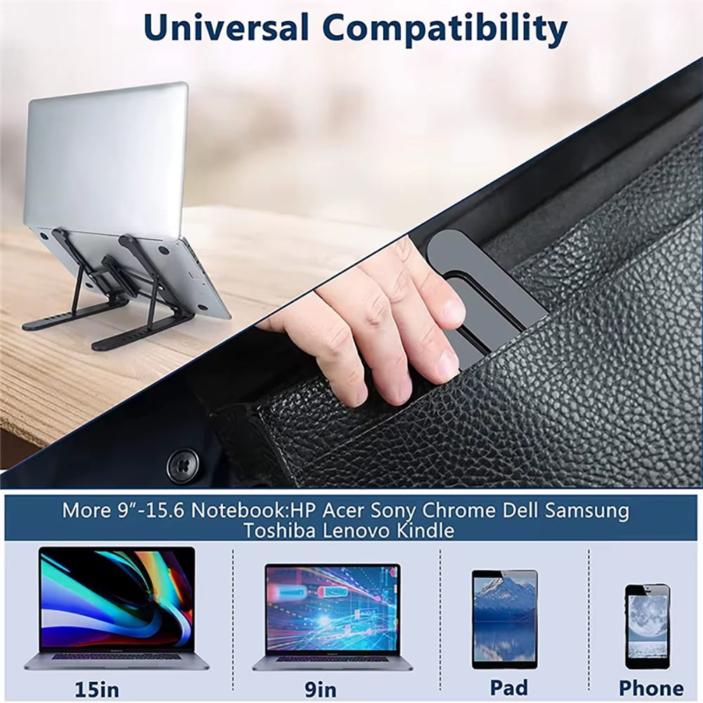Adjustable Foldable Laptop Stand - Ergonomic Portable Notebook Support Base for MacBook Air and Pro Accessories