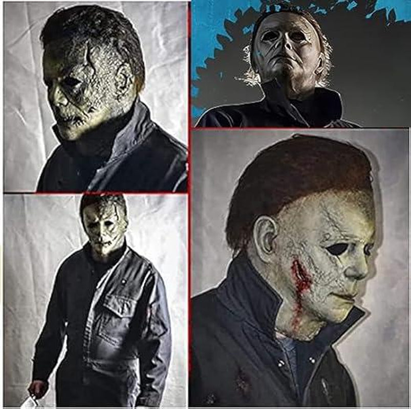 Michael Myers Mask, Halloween Horror Masquerade Men'S & Women'S Cosplay Party Mask, Bloody Michael Myers & Scary Skull Adult Costume Scary Cosplay the Terrifying Atmosphere Is at Its Peak