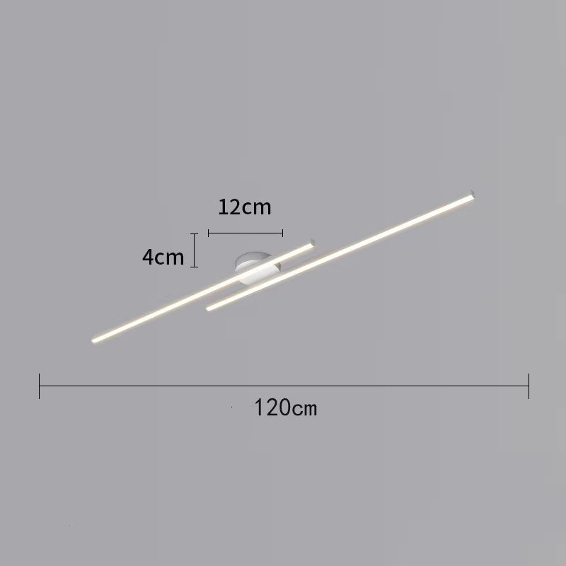 Modern Long Aluminium LED Ceiling Light Fixture for Indoor Spaces - Ideal for Hallways, Balconies, Aisles, and Offices