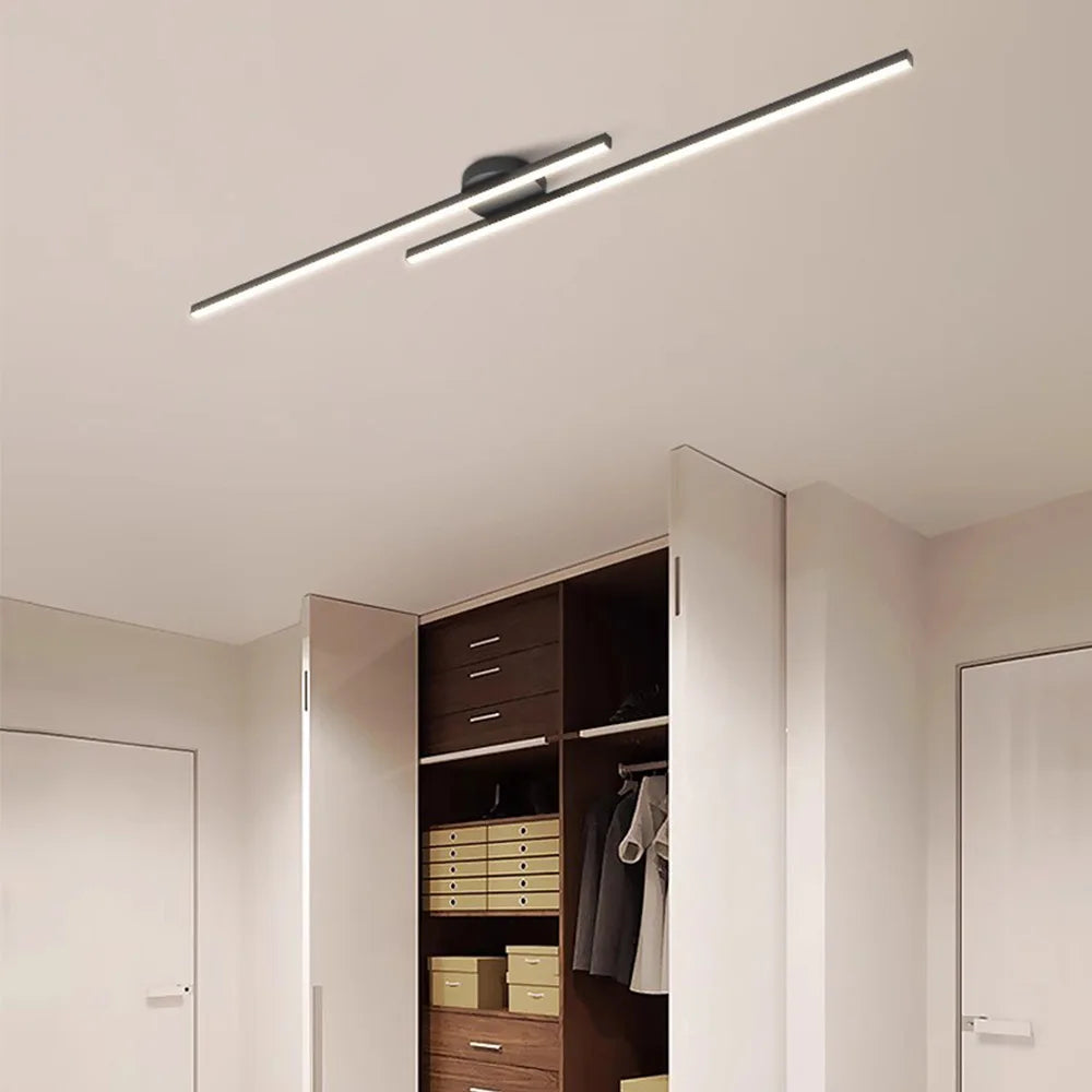 Modern Long Aluminium LED Ceiling Light Fixture for Indoor Spaces - Ideal for Hallways, Balconies, Aisles, and Offices