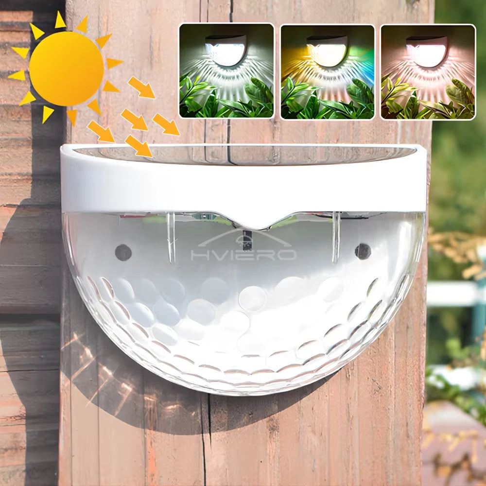 Professional LED Solar Waterproof Wall Lights for Outdoor Fencing, Terraces, and Gardens - Warm White Decorative Lighting
