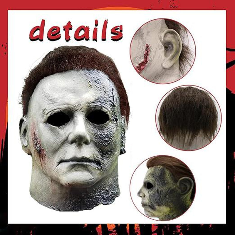 Michael Myers Mask, Halloween Horror Masquerade Men'S & Women'S Cosplay Party Mask, Bloody Michael Myers & Scary Skull Adult Costume Scary Cosplay the Terrifying Atmosphere Is at Its Peak