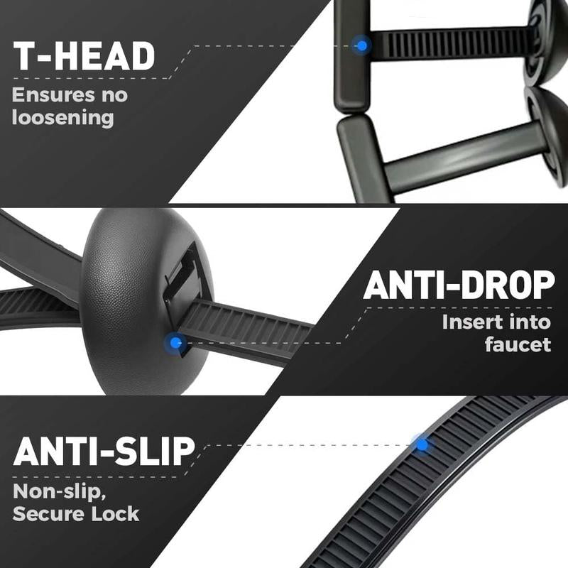 50Pcs Nylon Universal Cable Tie Buckle, Heavy Duty Self-Locking Nylon Zip Ties Holder, Multipurpose Plastic Cable Ties Tool for Car Daily Repair