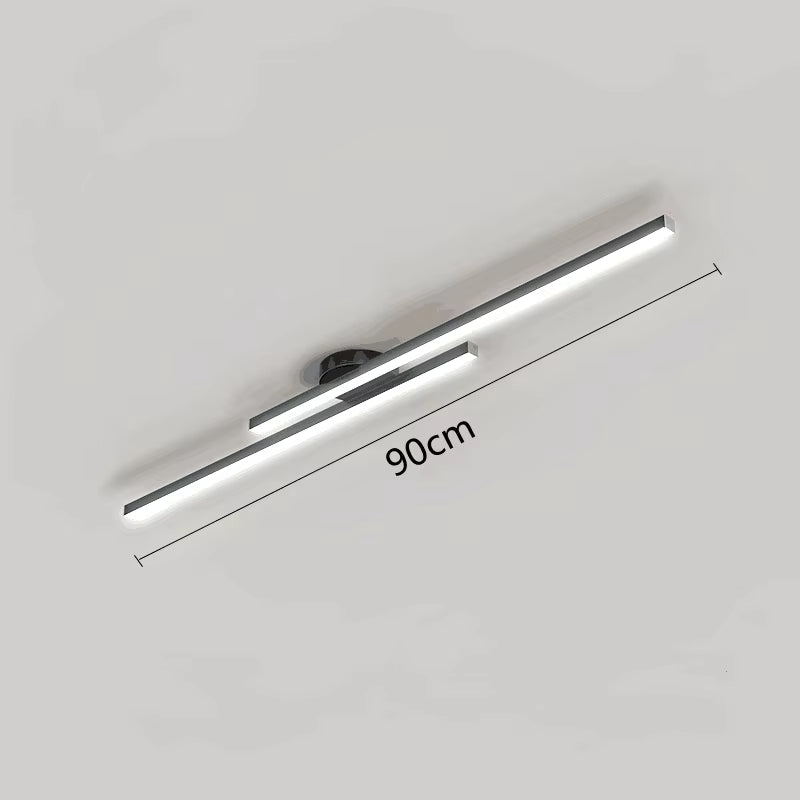 Modern Long Aluminium LED Ceiling Light Fixture for Indoor Spaces - Ideal for Hallways, Balconies, Aisles, and Offices