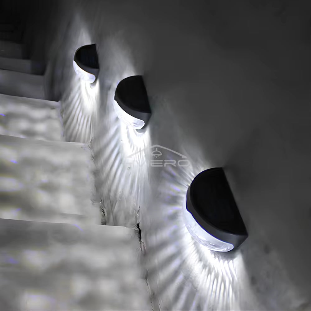 Professional LED Solar Waterproof Wall Lights for Outdoor Fencing, Terraces, and Gardens - Warm White Decorative Lighting