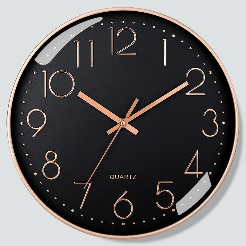 8-Inch Quartz Wall Clock - Silent, Hole-Free Design for Home and Bedroom Decoration