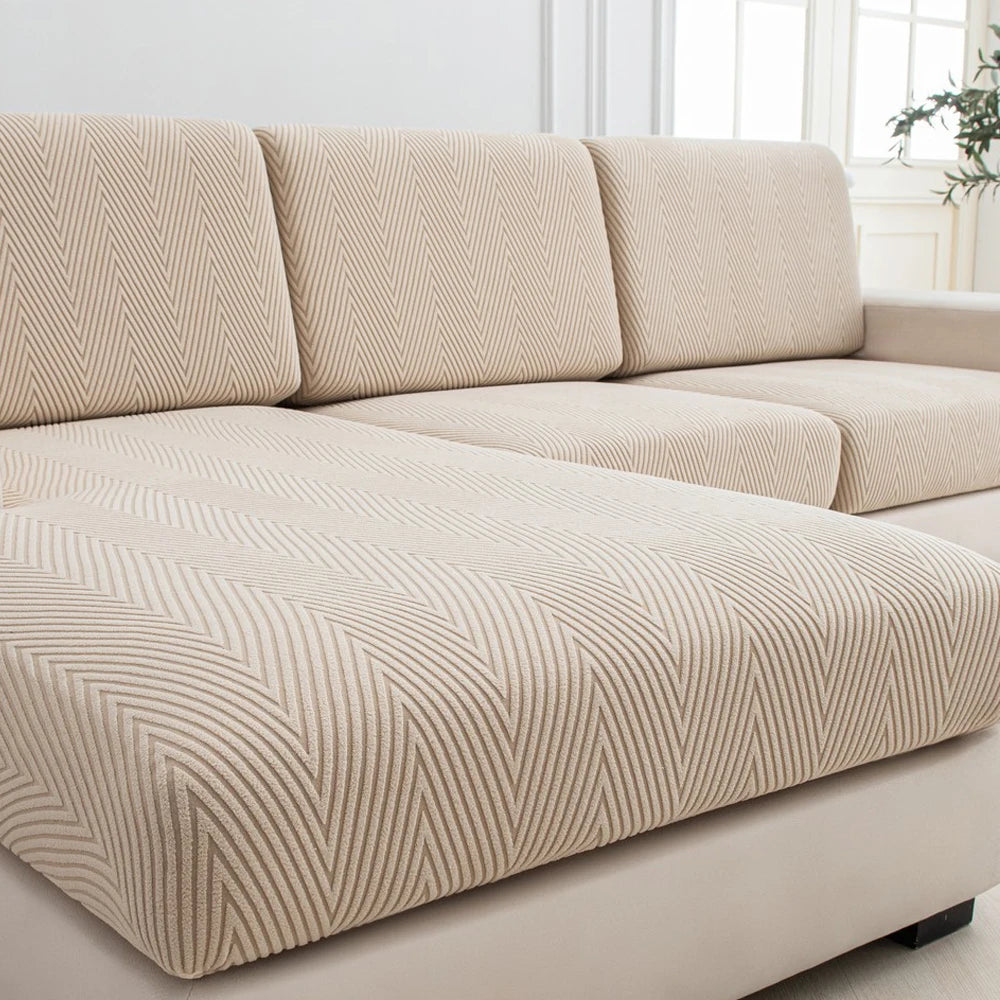 Jacquard Elastic Sofa Seat Cover - Thickened Protective Couch Cover, Removable and Anti-Dust Cushion Cover