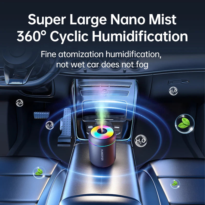 180ML USB Electric Aroma Diffuser and Humidifier with Essential Oil Purification and Ambient Lighting for Home, Car, and Bedroom