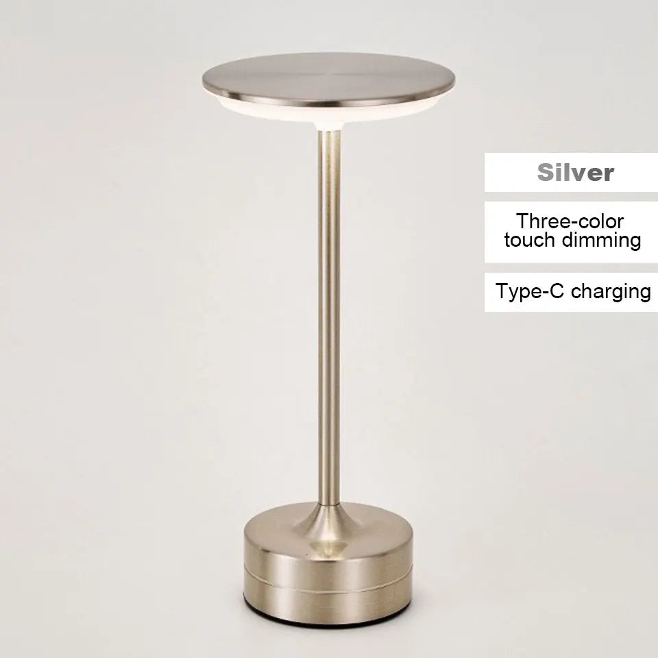 LED Touch Sensor Table Lamp - USB Rechargeable Portable Night Light for Bedroom, Restaurant, and Bar