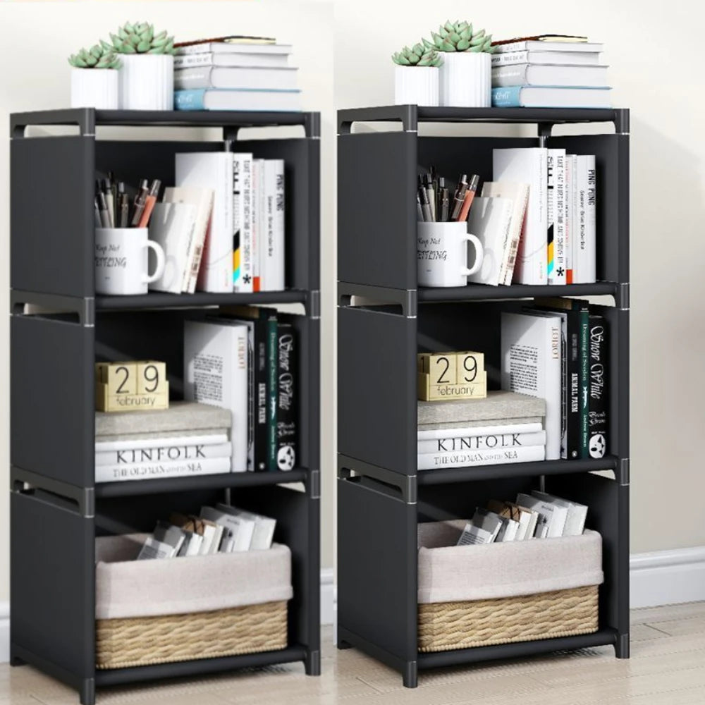 Multi-Layer DIY Plastic Bookshelf and Storage Rack for Living Room, Study, and Bedroom