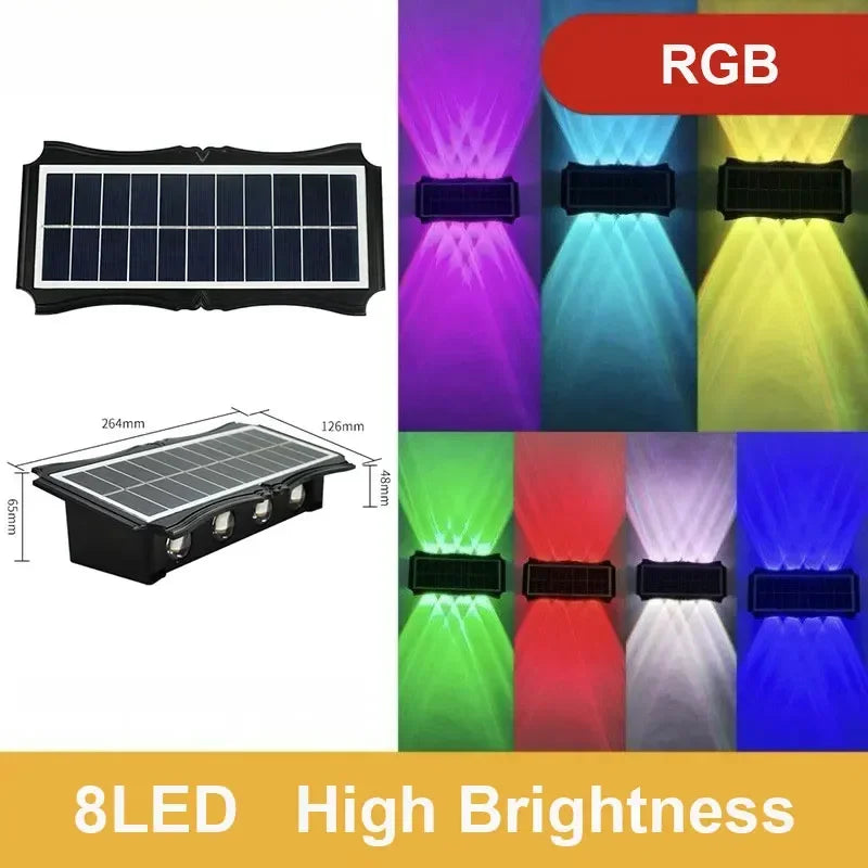 Outdoor Waterproof Solar LED Wall Lamp for Balcony, Yard, and Garden Decoration