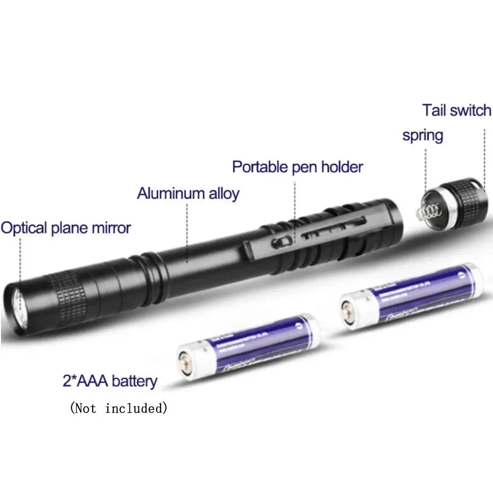 Compact LED Flashlight - Portable Torch for Outdoor Camping, Super Bright Lantern with Focused Beam, Pen-Shaped Design