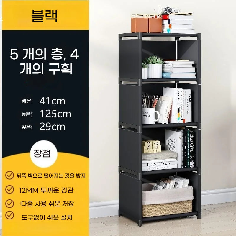 Multi-Layer DIY Plastic Bookshelf and Storage Rack for Living Room, Study, and Bedroom