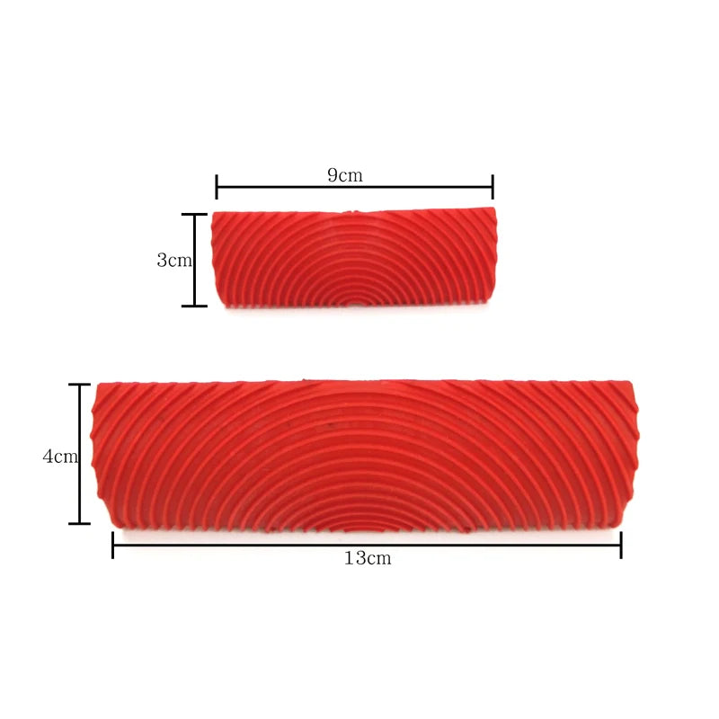 Set of 2 Rubber Roller Brushes for Imitation Wood Graining - Wall Painting and Home Decoration Art Tools for DIY Embossing