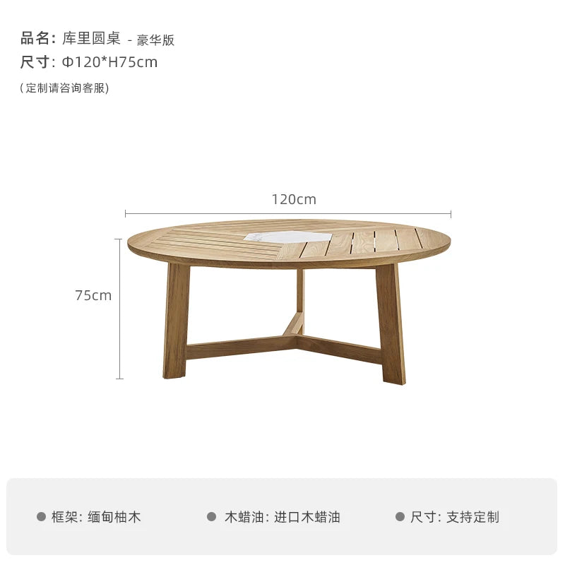 Solid Wood Garden Patio Set with Gazebo - Modern European Outdoor Lounge Furniture, Sun-Proof Sectional Salon De Jardin