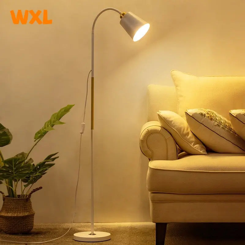 Elegant Adjustable Wrought Iron LED Floor Lamp for Living Room Reading