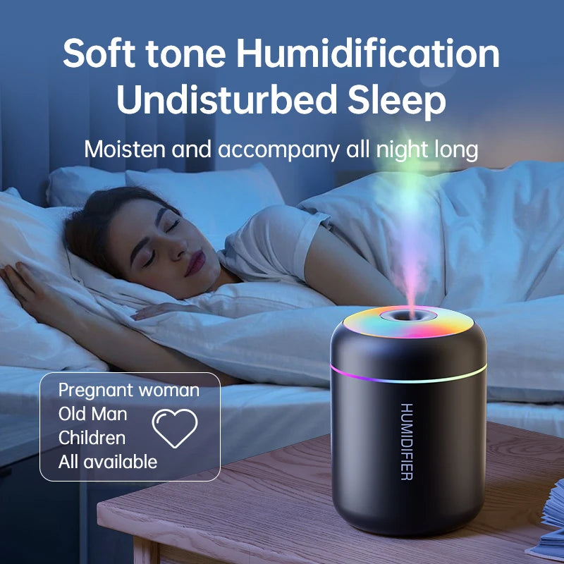 180ML USB Electric Aroma Diffuser and Humidifier with Essential Oil Purification and Ambient Lighting for Home, Car, and Bedroom