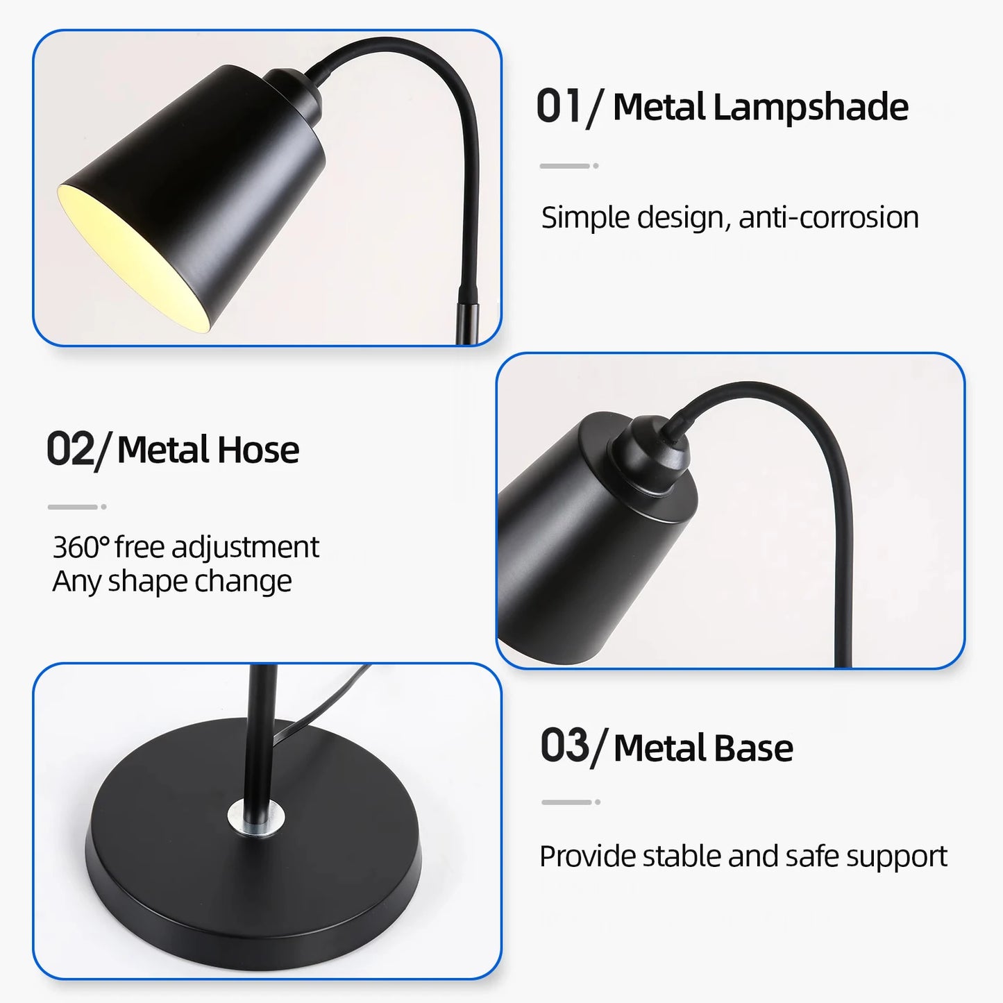 Adjustable Gooseneck LED Floor Lamp for Living Room, Bedroom, and Study - Modern Indoor Decoration