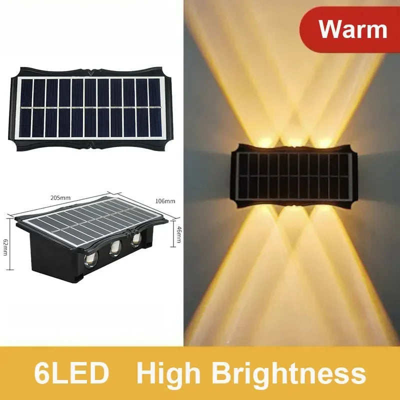 Outdoor Waterproof Solar LED Wall Lamp for Balcony, Yard, and Garden Decoration
