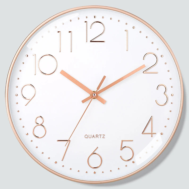 8-Inch Quartz Wall Clock - Silent, Hole-Free Design for Home and Bedroom Decoration