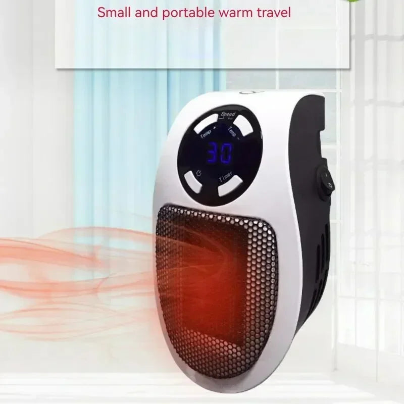 Portable Electric Heater with Remote Control - 500W Mini Radiator for Home Use