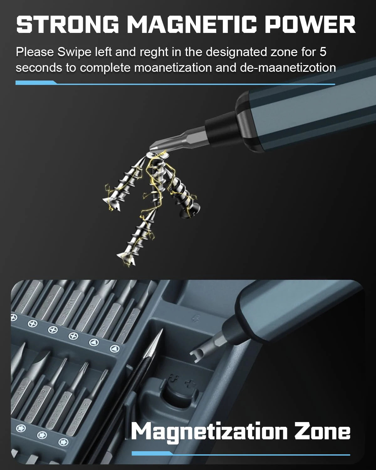68-Piece Electric Screwdriver Set with 5 Torque Settings, Precision Magnetic Bits for iPhone, Glasses, Watches, and PCs