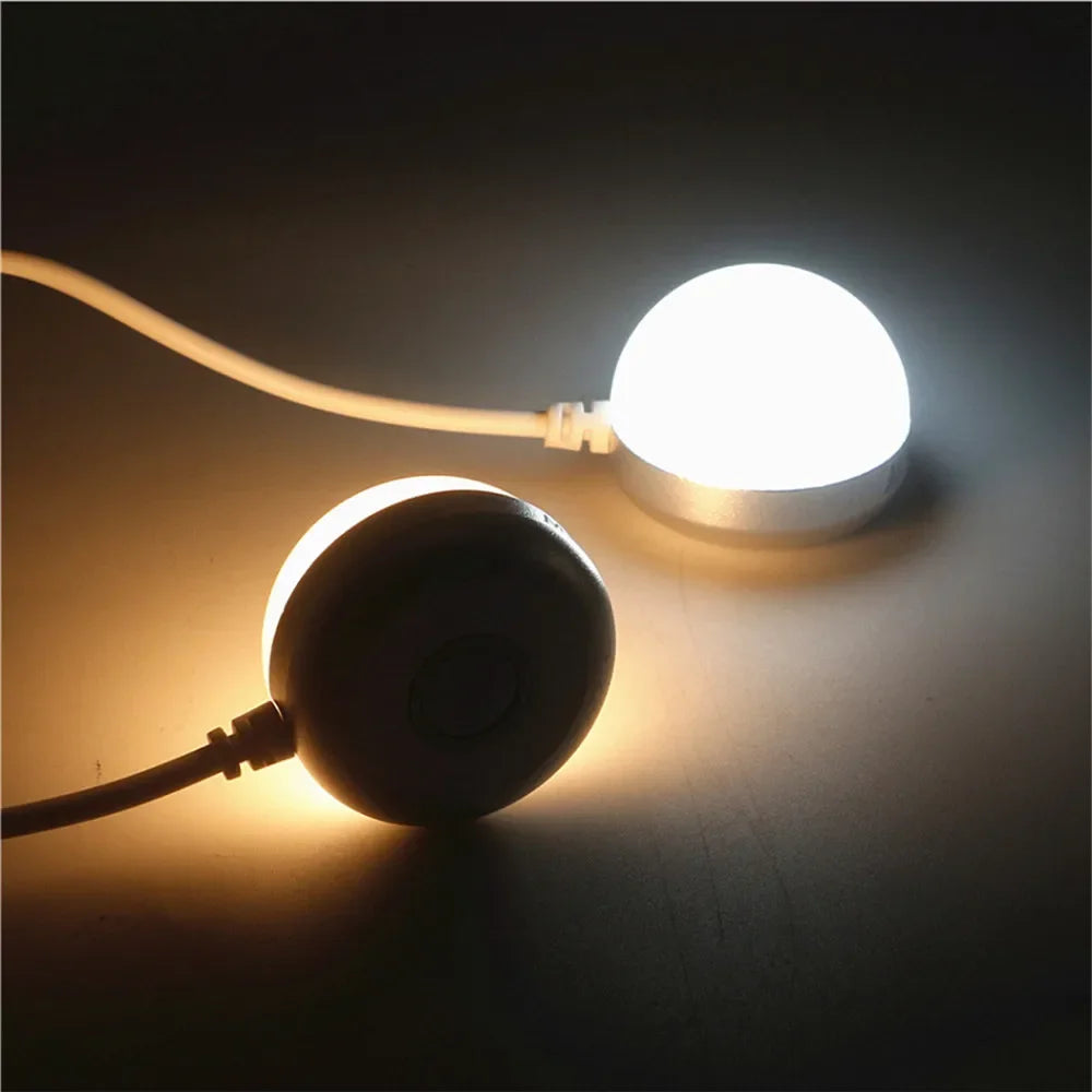 Mini USB LED Bulb with Switch and Magnetic Base, 3W/5W, 1.5M USB Cable, Ideal for Reading in Dormitories and Bedrooms