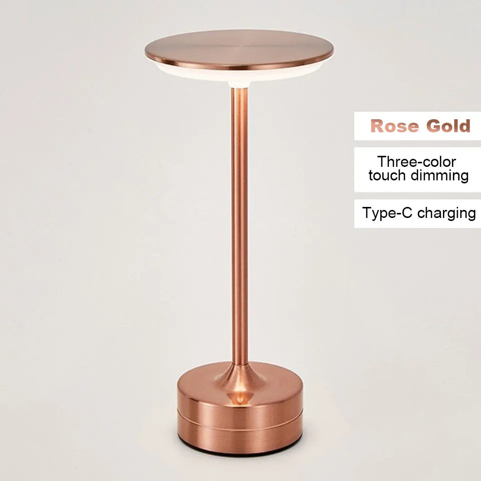 LED Touch Sensor Table Lamp - USB Rechargeable Portable Night Light for Bedroom, Restaurant, and Bar