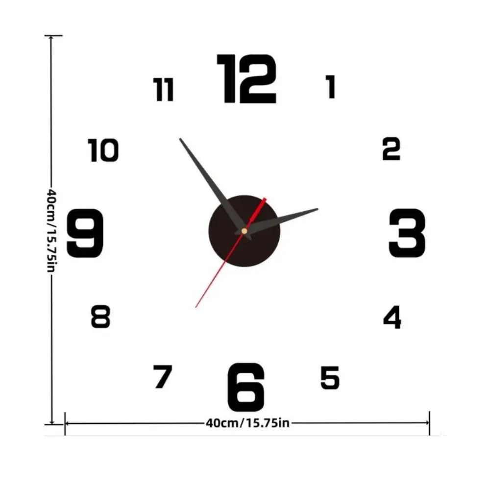 Frameless DIY Wall Clock with Night Light and Arrow Decal - Silent Mechanism for Home and Office Décor