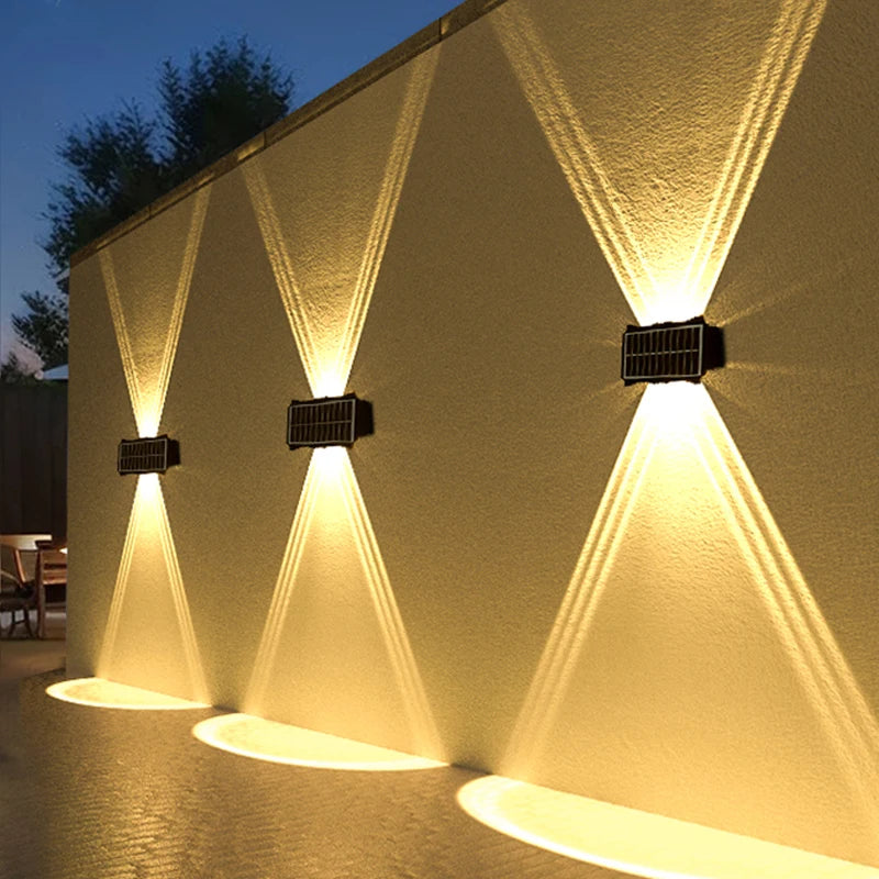 Outdoor Waterproof Solar LED Wall Lamp for Balcony, Yard, and Garden Decoration