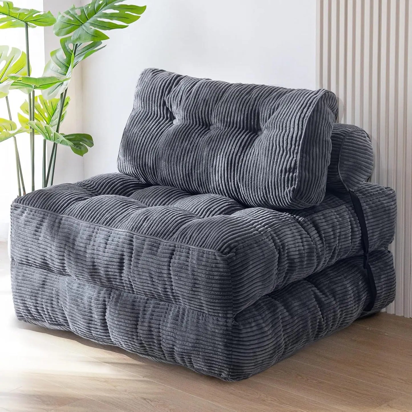 Convertible Folding Sofa Bed with Pillow and Portable Mattress - Versatile Floor Lounge Chair