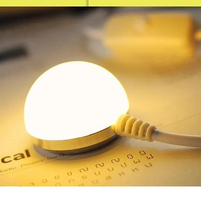 Mini USB LED Bulb with Switch and Magnetic Base, 3W/5W, 1.5M USB Cable, Ideal for Reading in Dormitories and Bedrooms