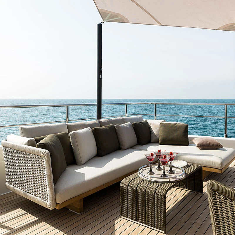 Nordic Waterproof Modern Outdoor Patio Set - Rattan Sectional with Gazebo, Sun-Proof Design for Relaxation