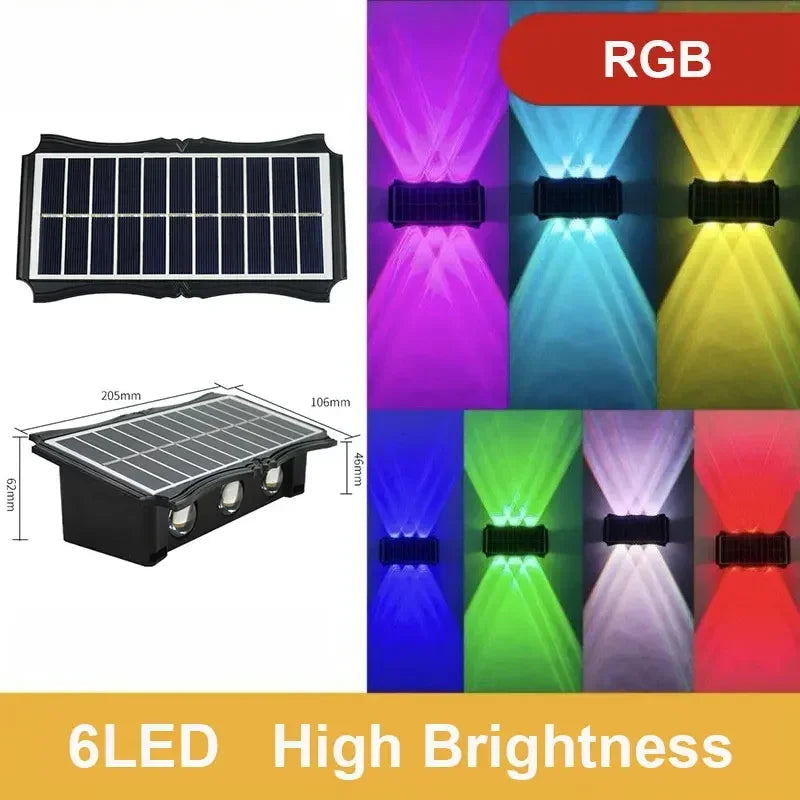 Outdoor Waterproof Solar LED Wall Lamp for Balcony, Yard, and Garden Decoration