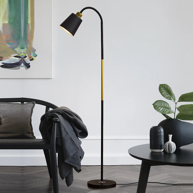 Elegant Adjustable Wrought Iron LED Floor Lamp for Living Room Reading