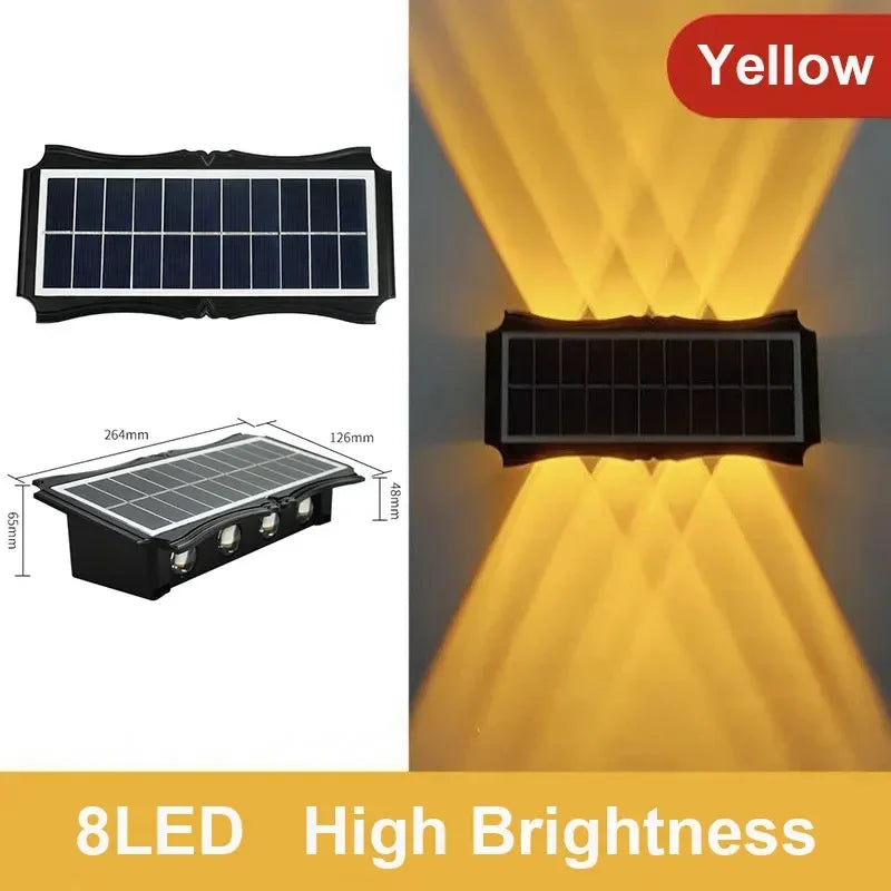 Outdoor Waterproof Solar LED Wall Lamp for Balcony, Yard, and Garden Decoration