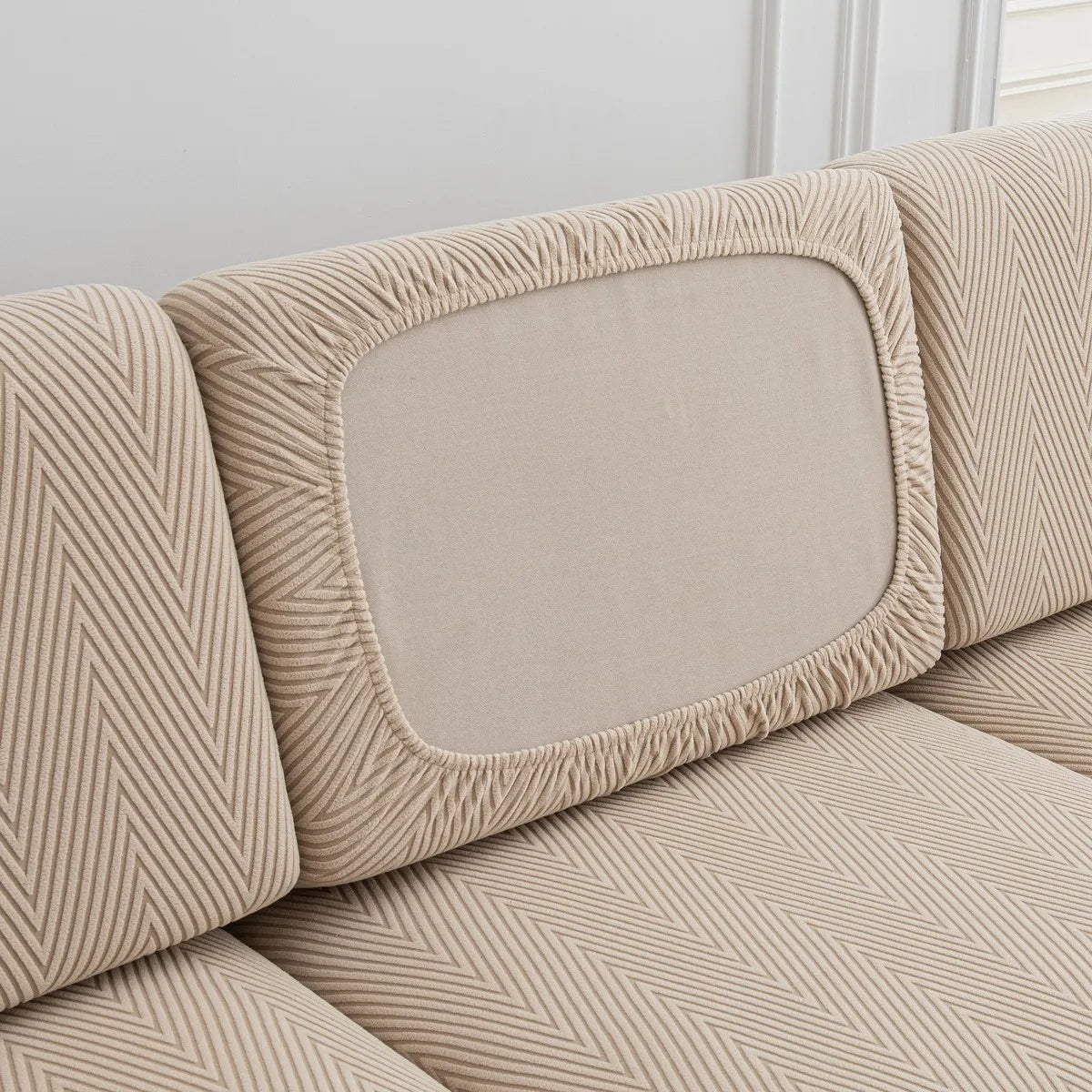 Jacquard Elastic Sofa Seat Cover - Thickened Protective Couch Cover, Removable and Anti-Dust Cushion Cover