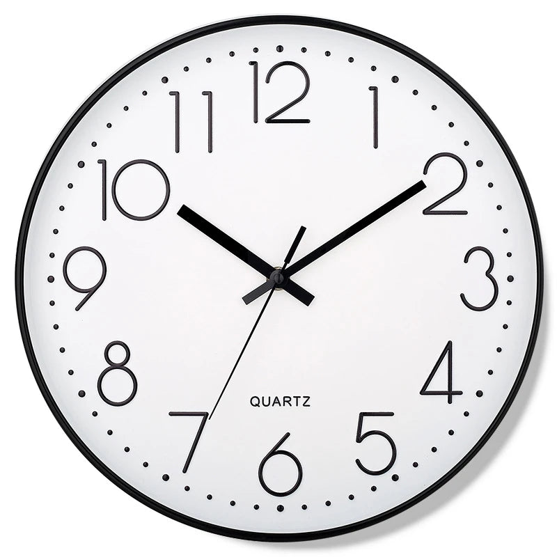 8-Inch Quartz Wall Clock - Silent, Hole-Free Design for Home and Bedroom Decoration