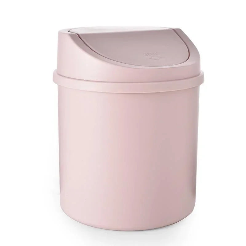 Compact Desktop Trash Can with Lid - Ideal for Bedroom and Workspace Organization
