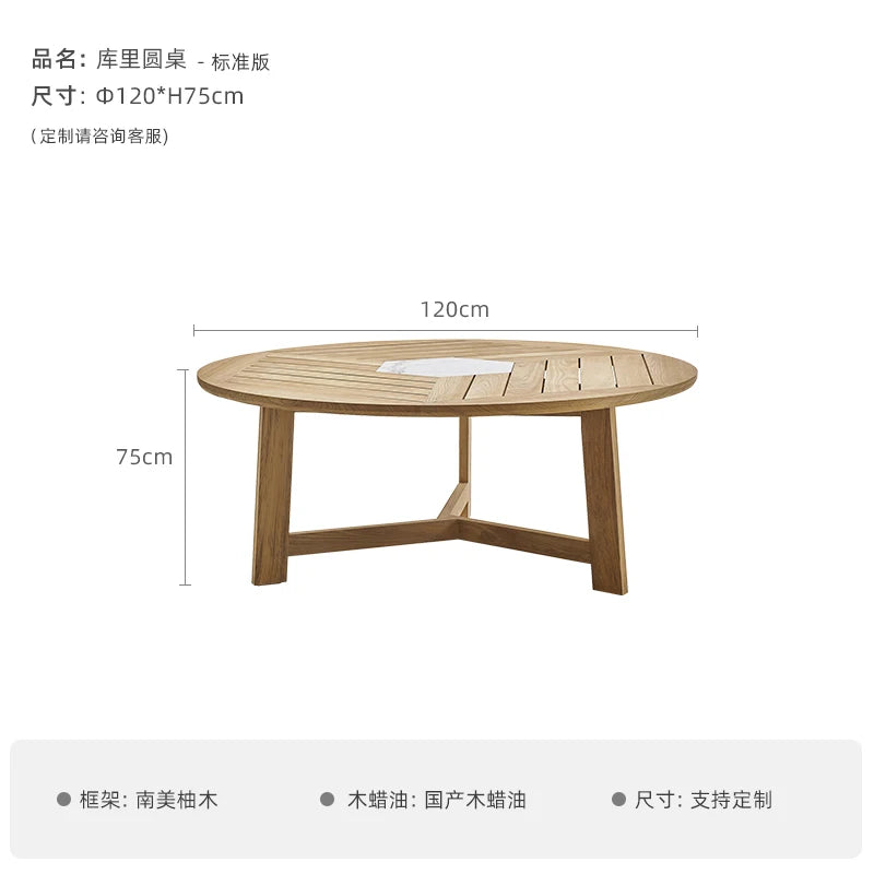 Solid Wood Garden Patio Set with Gazebo - Modern European Outdoor Lounge Furniture, Sun-Proof Sectional Salon De Jardin