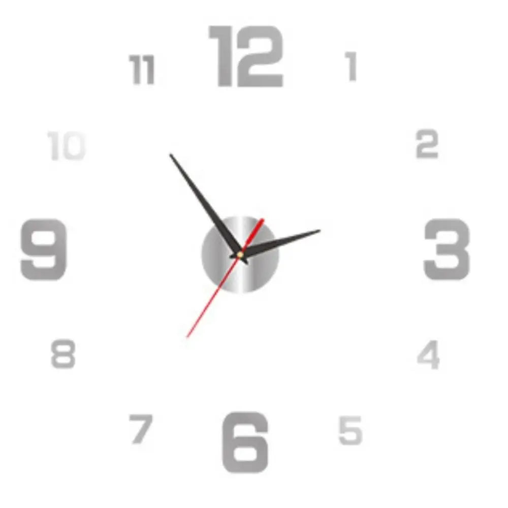 Frameless DIY Wall Clock with Night Light and Arrow Decal - Silent Mechanism for Home and Office Décor