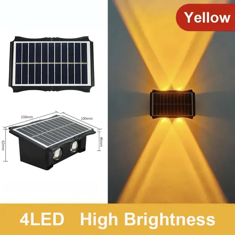 Outdoor Waterproof Solar LED Wall Lamp for Balcony, Yard, and Garden Decoration