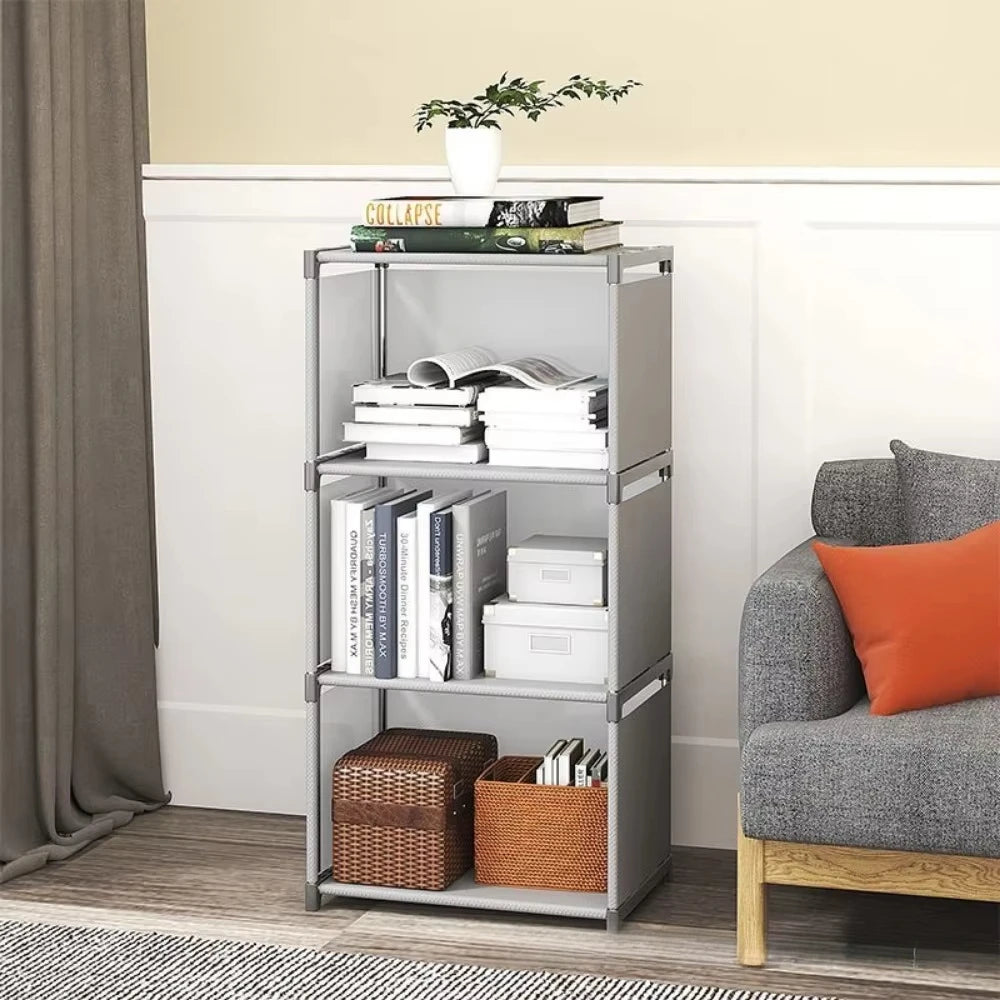 Multi-Layer DIY Plastic Bookshelf and Storage Rack for Living Room, Study, and Bedroom