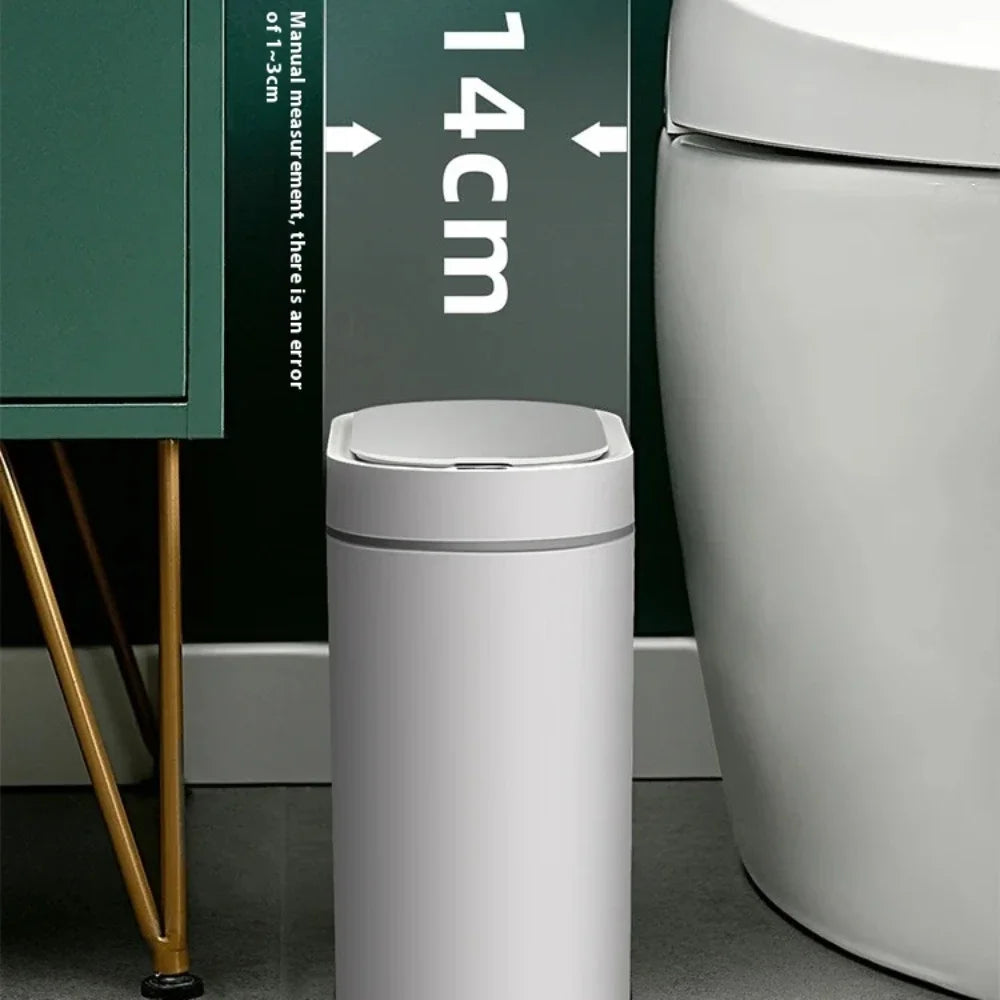 7L Touchless Automatic Bathroom Trash Can with Lid, Motion Sensor Waterproof Design for Kitchen and Bedroom