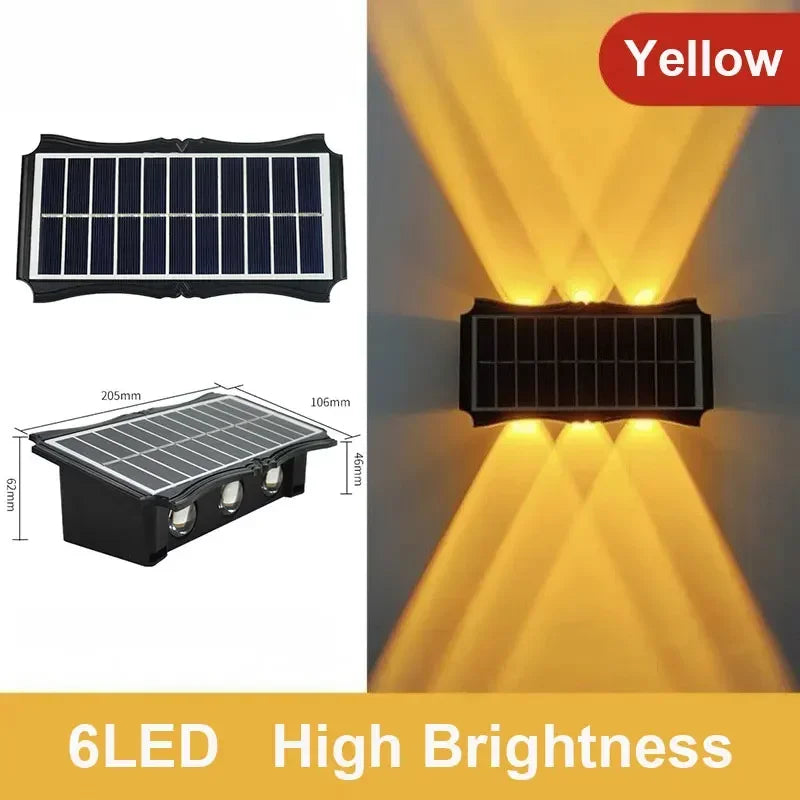 Outdoor Waterproof Solar LED Wall Lamp for Balcony, Yard, and Garden Decoration
