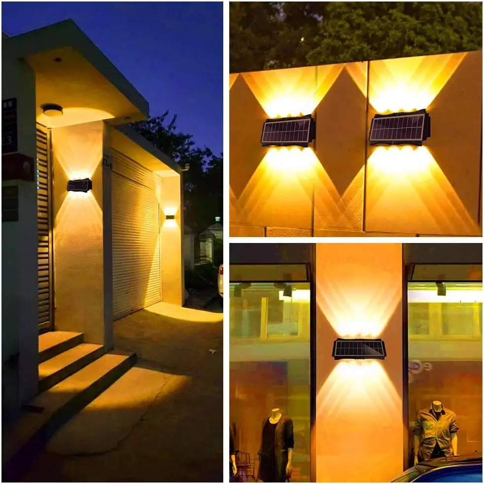 Outdoor Waterproof Solar LED Wall Lamp for Balcony, Yard, and Garden Decoration